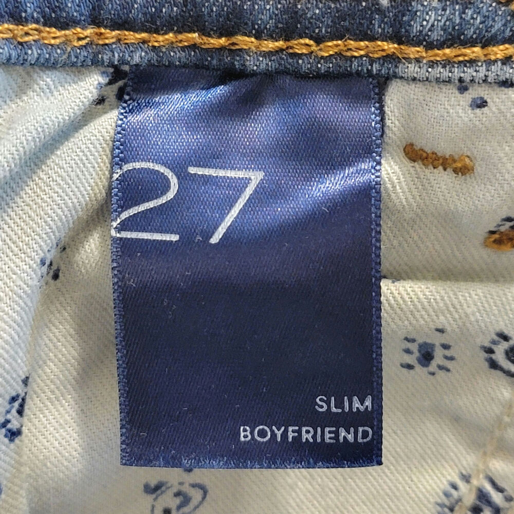 Pilcro Anthropologie Slim Boyfriend Jeans Mid Rise Straight Blue Denim Causal 27 - Picture 13 of 16
